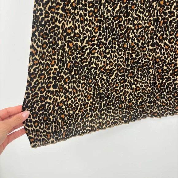 J. Crew Pleated Leopard Midi Skirt - Picture 5 of 9
